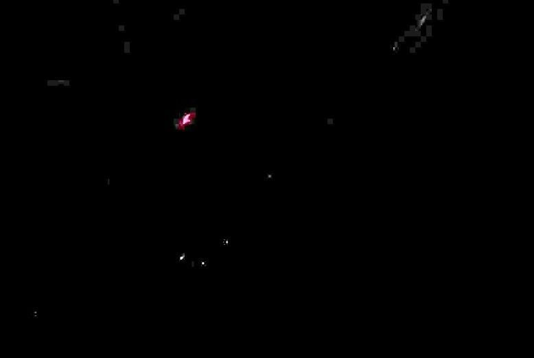 Пример обработанного «темного» снимка, сделанного на техническую камеру, с предполагаемыми астрономическими объектами дальнего космоса